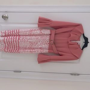 Pastel pink dress with belt